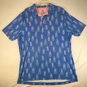 Chubbies Men’s Pineapple Print Performance Golf Casual Polo Shirt Size L